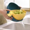 Double Drain Fruit Vegetables Storage Yellow Basket