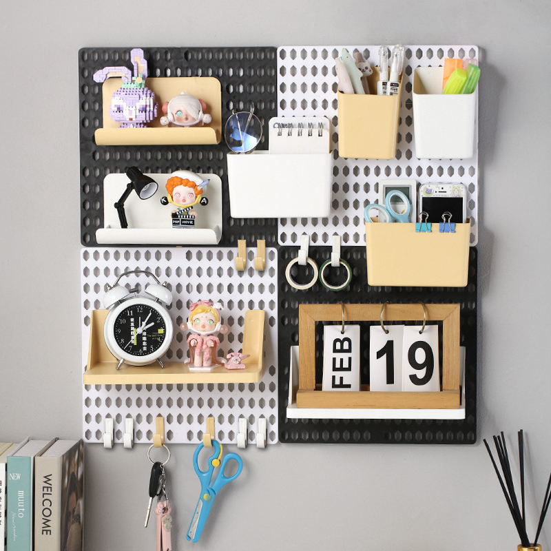 Hole Board Rack Dormitory Desk Punch-free Wall Hook Storage