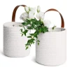 Wall Woven Jute Cotton Flower Basket Pot