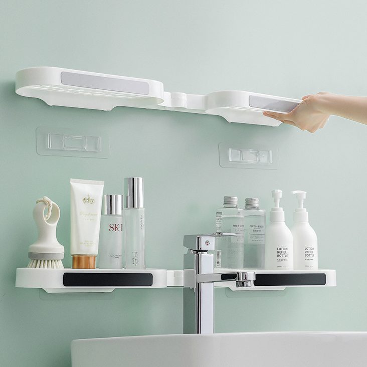 Foldable Storage Punch-Free Rack For Bathroom Organizer