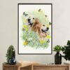 Golden Retriever Poster | Dog & Butterflies | Wall Art Gift for Dog Puppies Lover