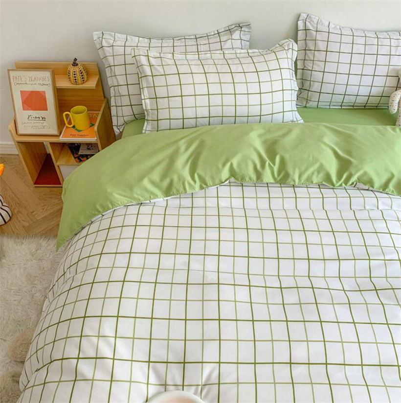 Classic Grid Simple Plaid Duvet Cover, Queen Size