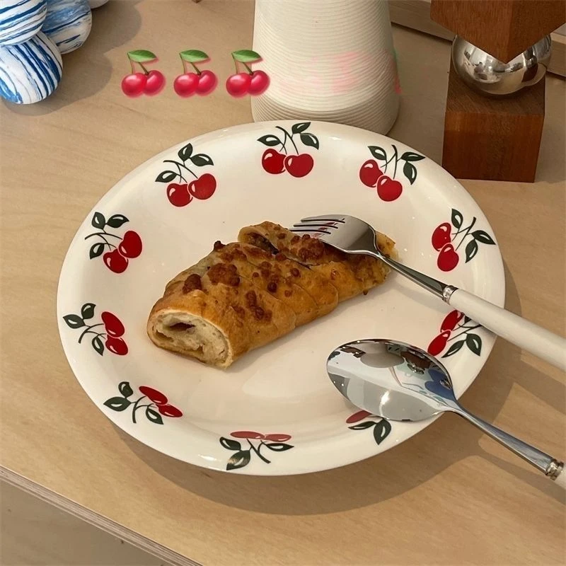 Cherry Cute Ceramic Japanese Deep Plate