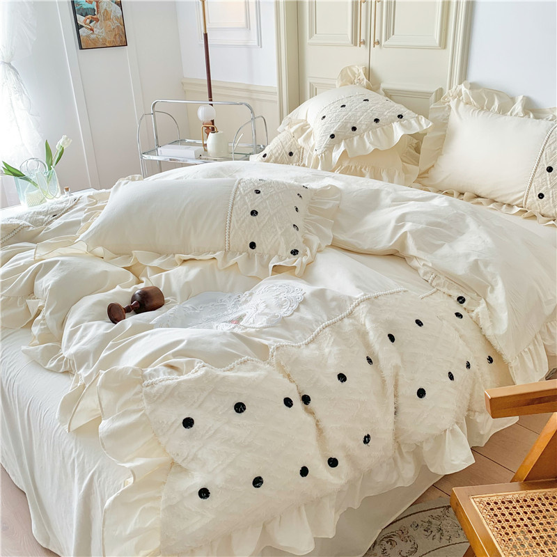 Korean Princess Style Chiffon Bedding Set, Queen Size