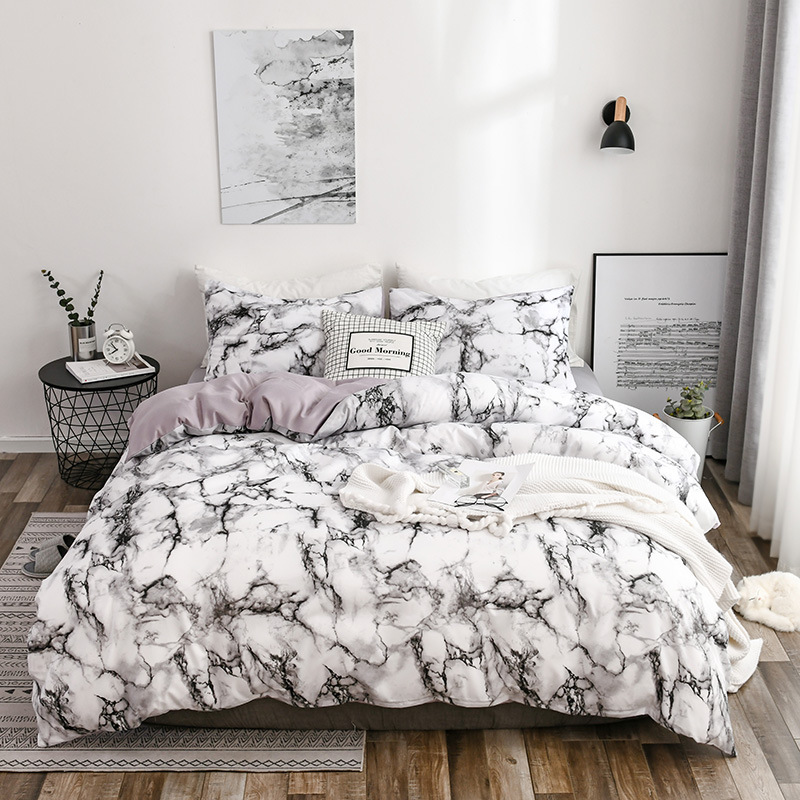 Marble Print Bedding Set, King Size